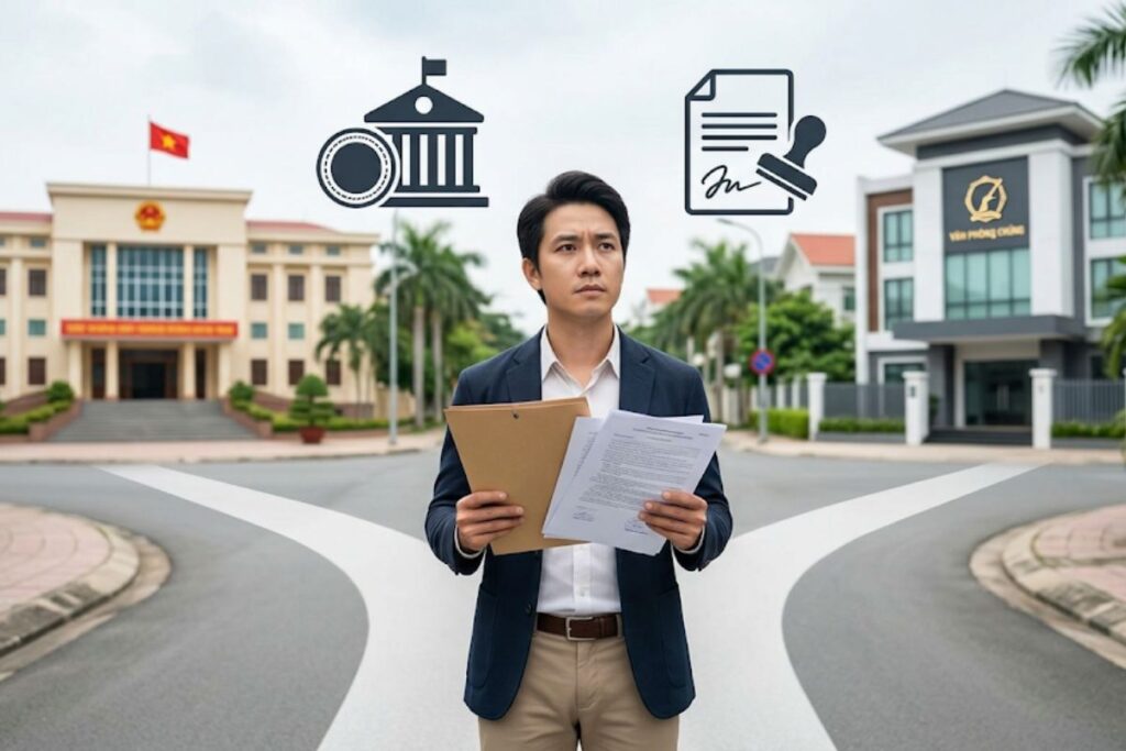 Lam cong chung o UBND hay van phong cong chung Nen chon cach nao